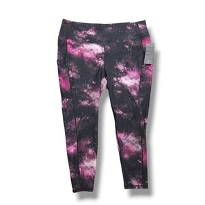 Torrid Active High Rise Leggings Womens 3X Side Pocket Pink Galaxy